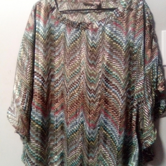 Chico's ladies Boho top. Short sleeve. Size medium - Picture 1 of 8